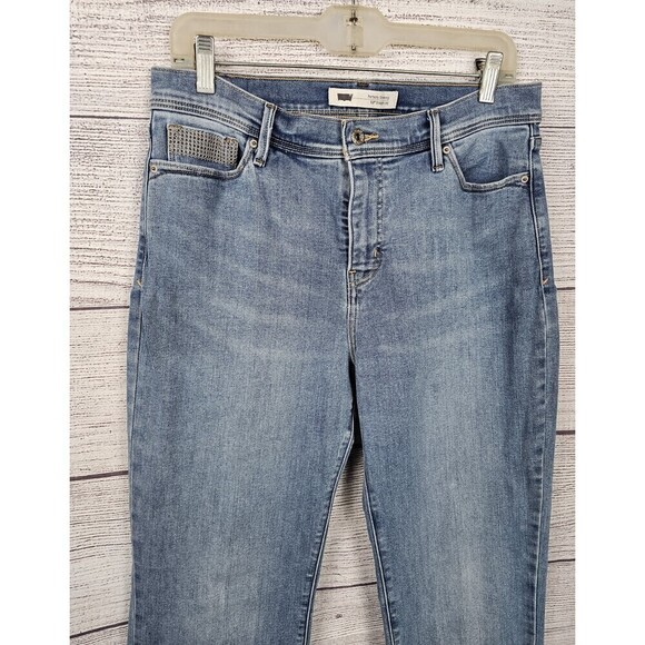 Levi's Perfectly Slimming 512 Straight Leg Jeans Light Blue Size 12 W31 L32 - Picture 5 of 15